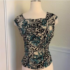 Style & Co. Beige and Blue Top